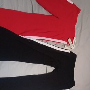 Red and Black Long Sleeve Dress